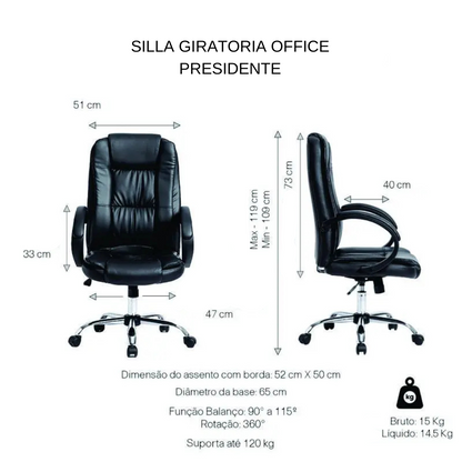 Silla Giratoria Office Presidente [Válido Sólo Hoy]