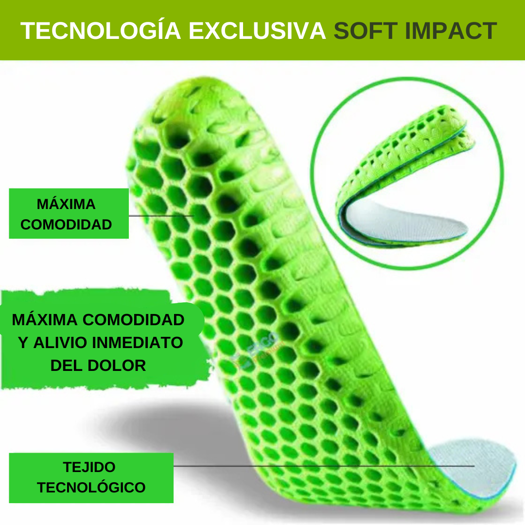 KIT CON 5 PARES DE PLANTILLAS ANTI-IMPACTO SOFT IMPACT