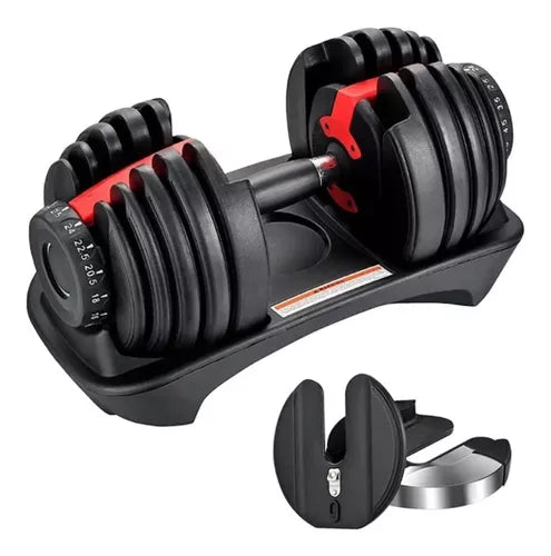 Halter Regulable 24kg Dumbbell Ajustable con Base