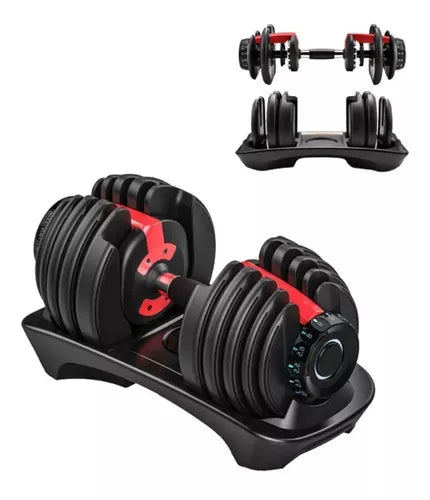 Halter Regulable 24kg Dumbbell Ajustable con Base