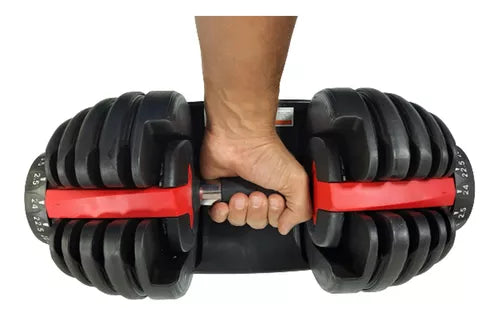 Halter Regulable 24kg Dumbbell Ajustable con Base